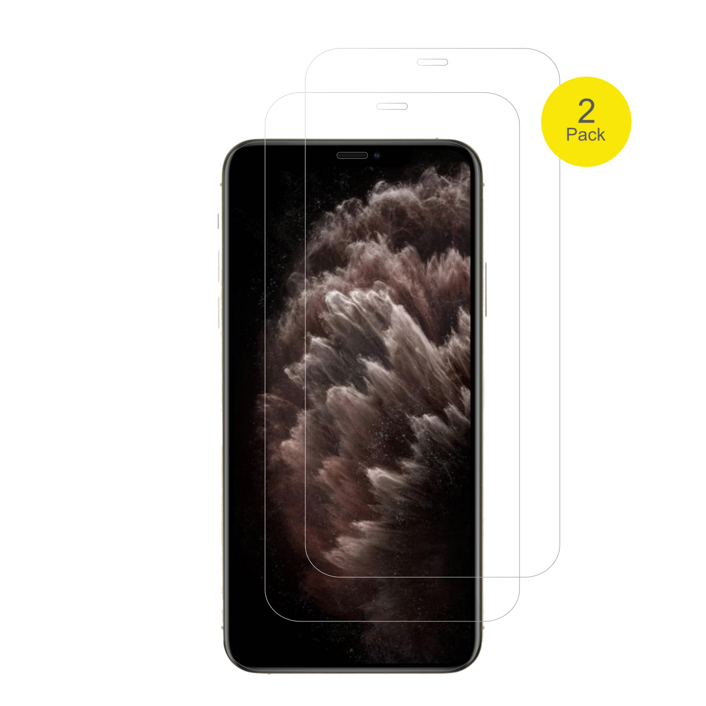 AppleiPhone 11 Pro Max mit aufgebrachter dipos Displayschutzfolie, glasklare Darstellung ohne Einschränkungen