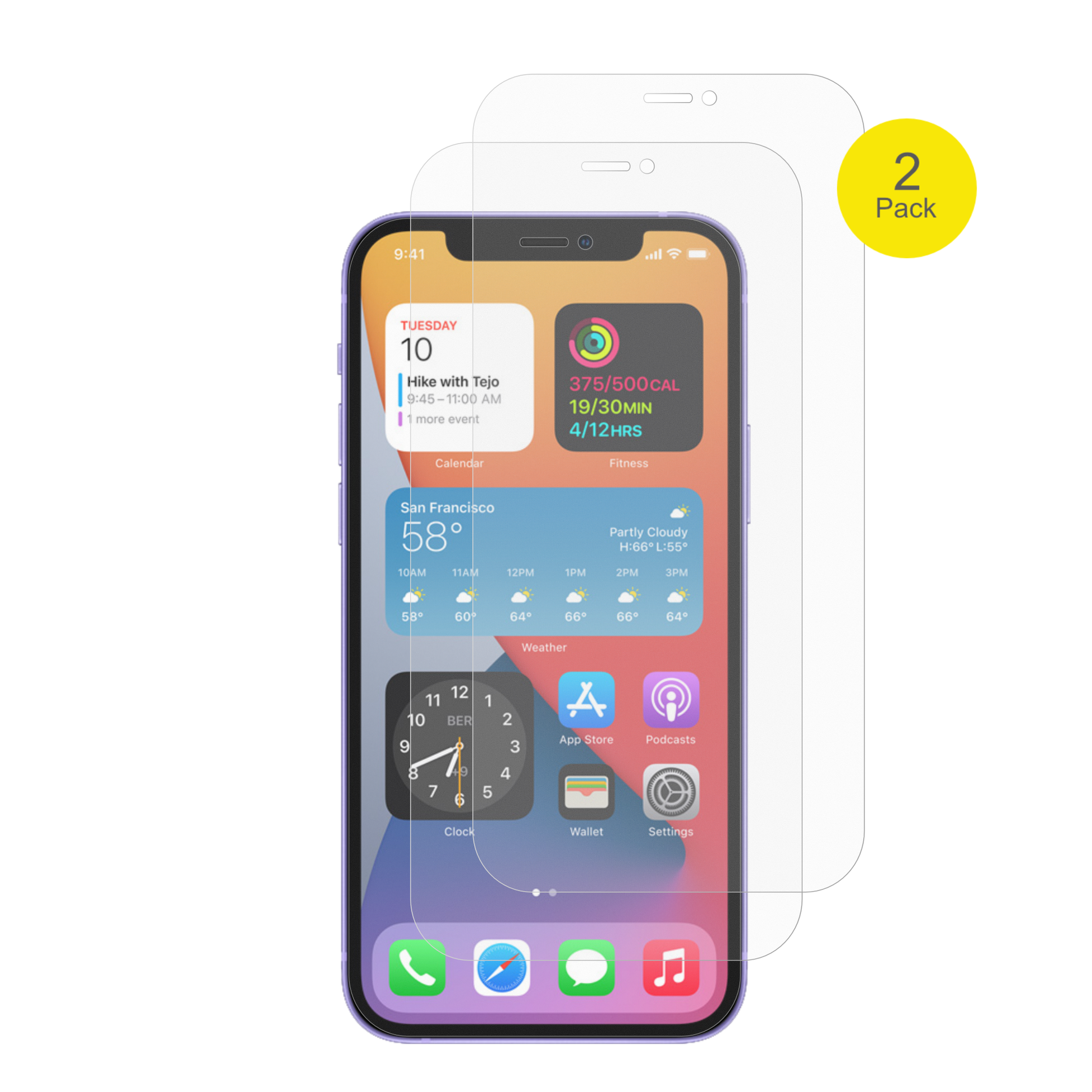 AppleiPhone 12 Pro Max mit aufgebrachter dipos Flex Schutzfolie, glasklare Darstellung ohne Einschränkungen
