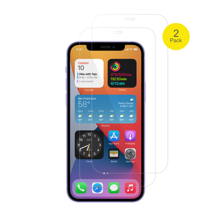 AppleiPhone 12 Pro Max mit aufgebrachter dipos Displayschutzfolie, glasklare Darstellung ohne Einschränkungen