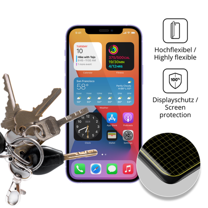 dipos Displayschutz für Apple iPhone 12, transparente Oberfläche, geringe Dicke und perfekte Passform