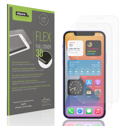 Matte Displayschutzfolie von dipos passend für Apple iPhone 12 Pro Max, 100% Displayabdeckung und blasenfreie Montage