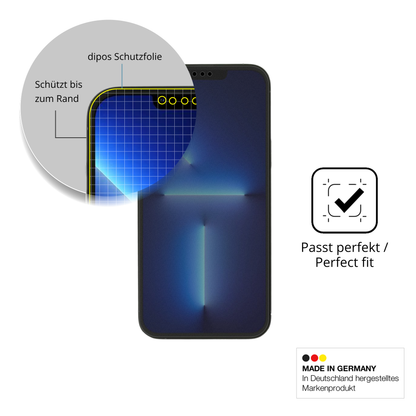 Schutz gegen Kratzer auf dem Apple iPhone 13 Pro Glas durch Schlüssel, Stöße gegen die Tischkante oder Stürze