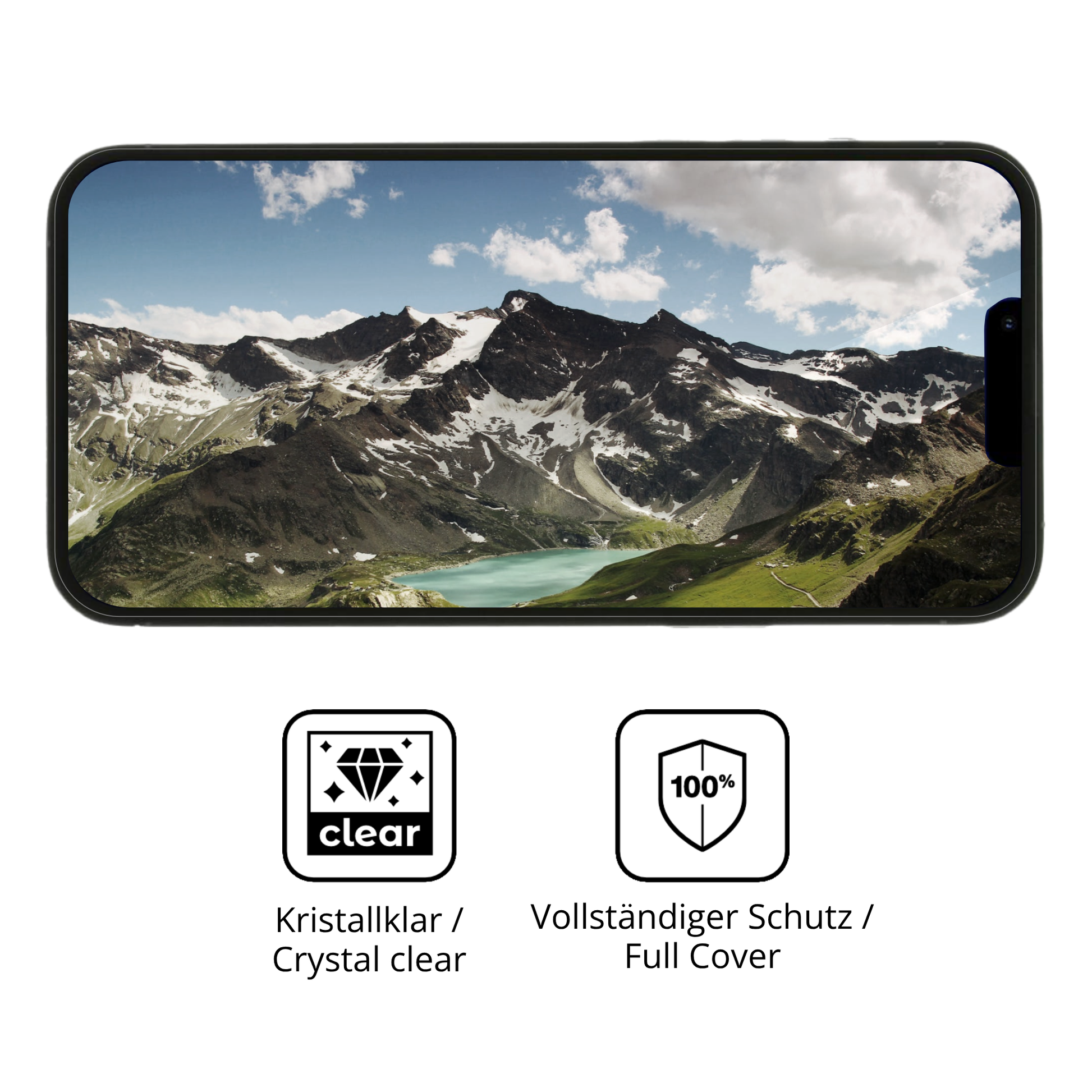 Dünne und klare Folie passend zugeschnitten für Apple iPhone 14