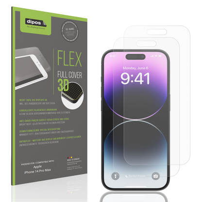 Matte Displayschutzfolie von dipos passend für Apple iPhone 14 Pro Max, 100% Displayabdeckung und blasenfreie Montage