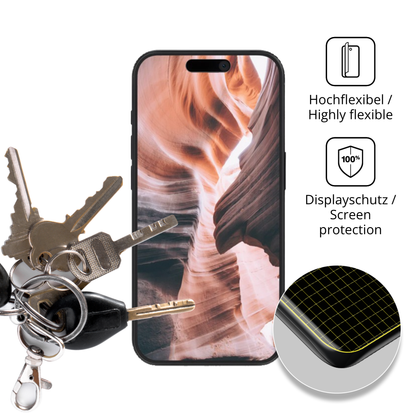 dipos Displayschutz für Apple iPhone 15 Pro, transparente Oberfläche, perfekte Passform auch für die Rundungen