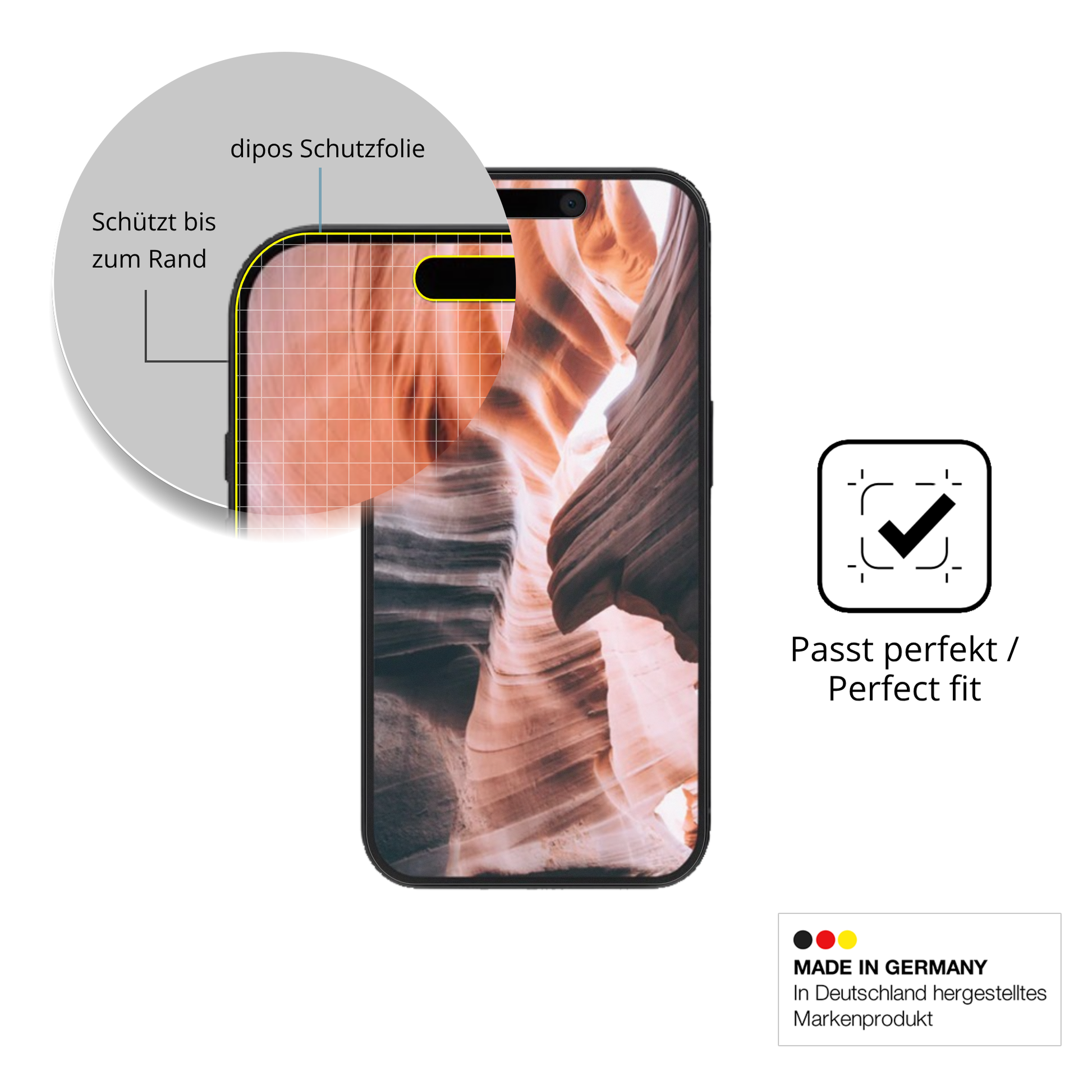 Besonders flexibler Displayschutz mit Anti-Shock-Schicht im Materialmix