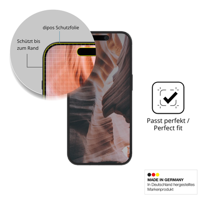 Schutz gegen Kratzer auf dem Apple iPhone 15 Pro Glas durch Schlüssel, Stöße gegen die Tischkante oder Stürze