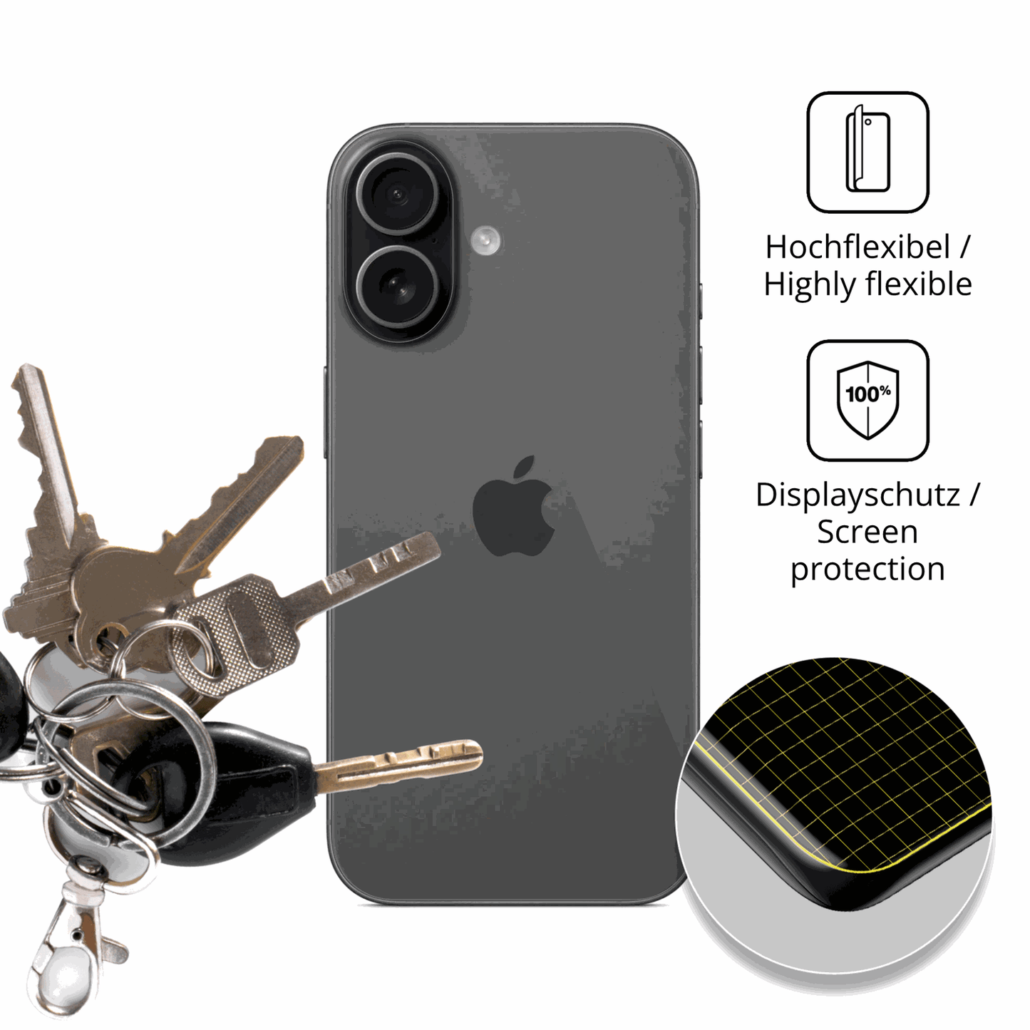 dipos Displayschutz für Apple iPhone 17 Rückseite, transparente Oberfläche, geringe Dicke und perfekte Passform