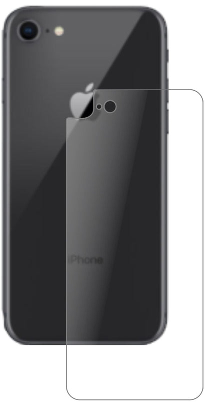 AppleiPhone SE 2 Rückseite mit aufgebrachter dipos Panzerfolie, die lästige Fingerabdrücke minimiert