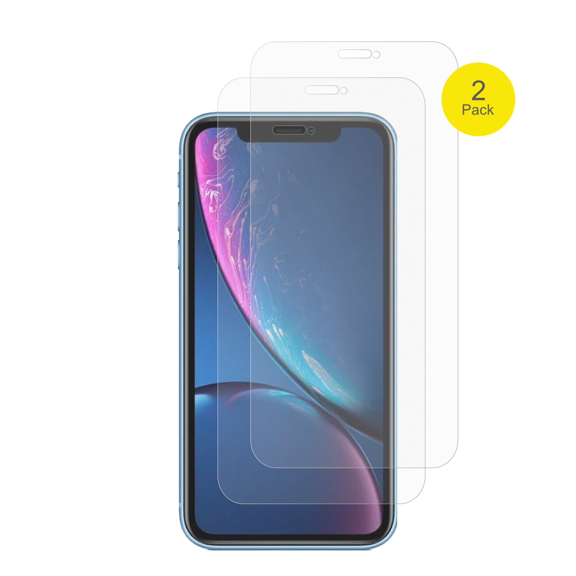 AppleiPhone XR mit aufgebrachter dipos Flex Schutzfolie, glasklare Darstellung ohne Einschränkungen