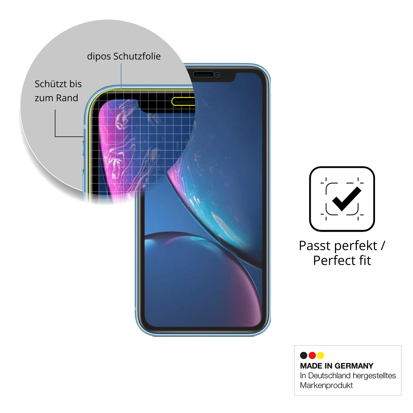 Besonders flexibler Displayschutz mit Anti-Shock-Schicht im Materialmix