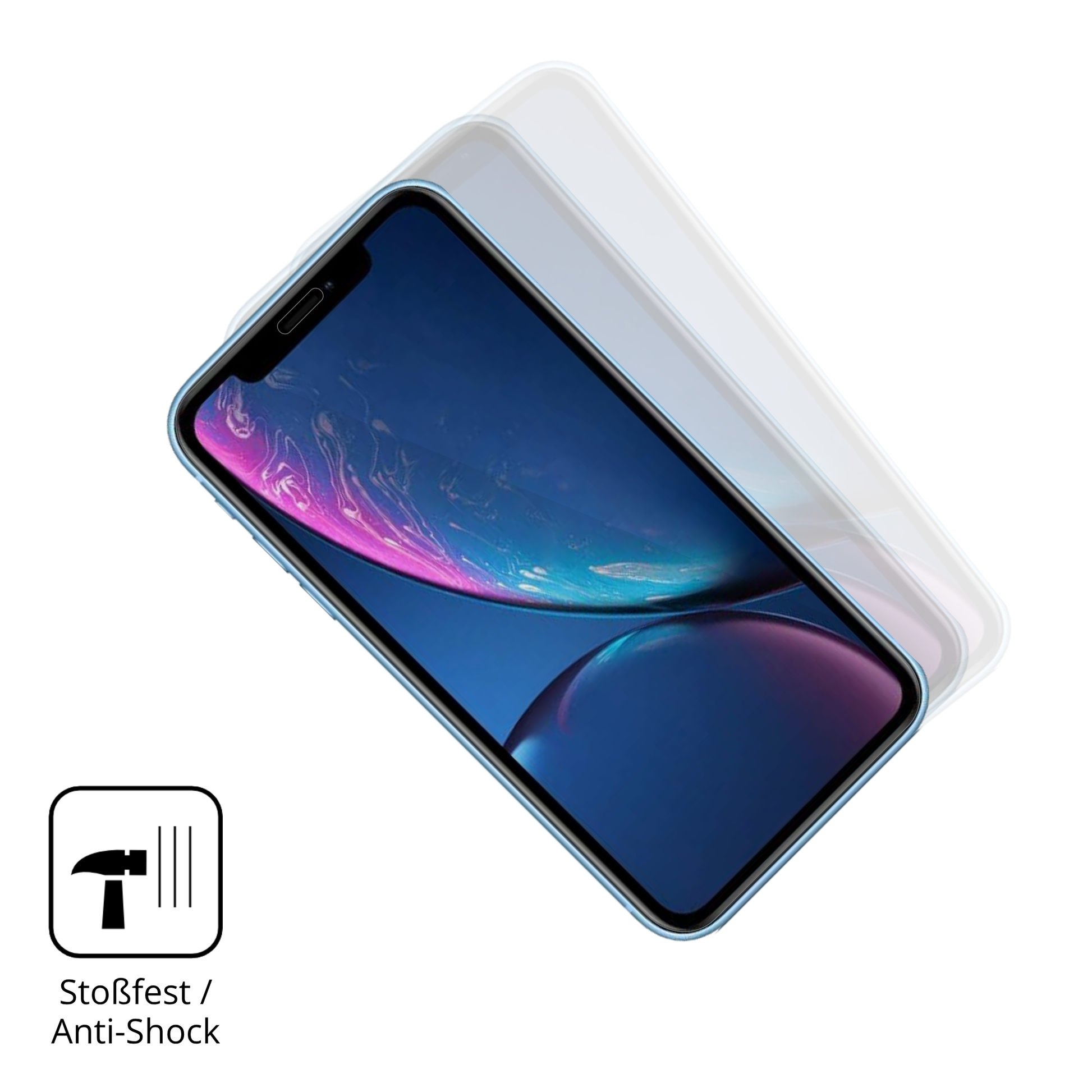 Schutz gegen Kratzer auf dem Apple iPhone XR Glas durch Schlüssel oder Ähnliches