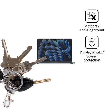dipos Displayschutz für Apple MacBook Air M3 13.6 Zoll 2024, mattierte Oberfläche, Blickschutzfilter und perfekter Passform