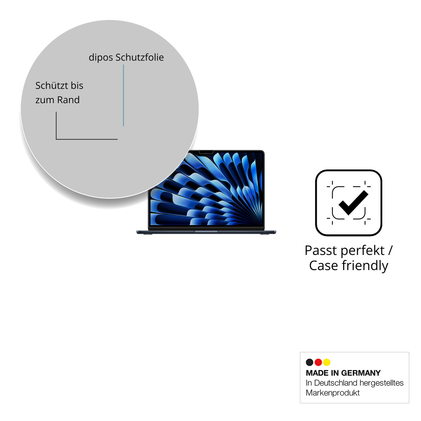 Besonders flexibler Displayschutz mit Anti-Shock-Schicht im Materialmix