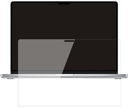 AppleMacBook Pro 14 Zoll (2021) mit aufgebrachter dipos Flex Schutzfolie, glasklare Darstellung ohne Einschränkungen