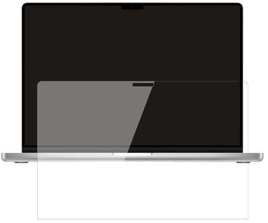 AppleMacBook Pro 16 Zoll (2021) mit aufgebrachter dipos Flex Schutzfolie, glasklare Darstellung ohne Einschränkungen