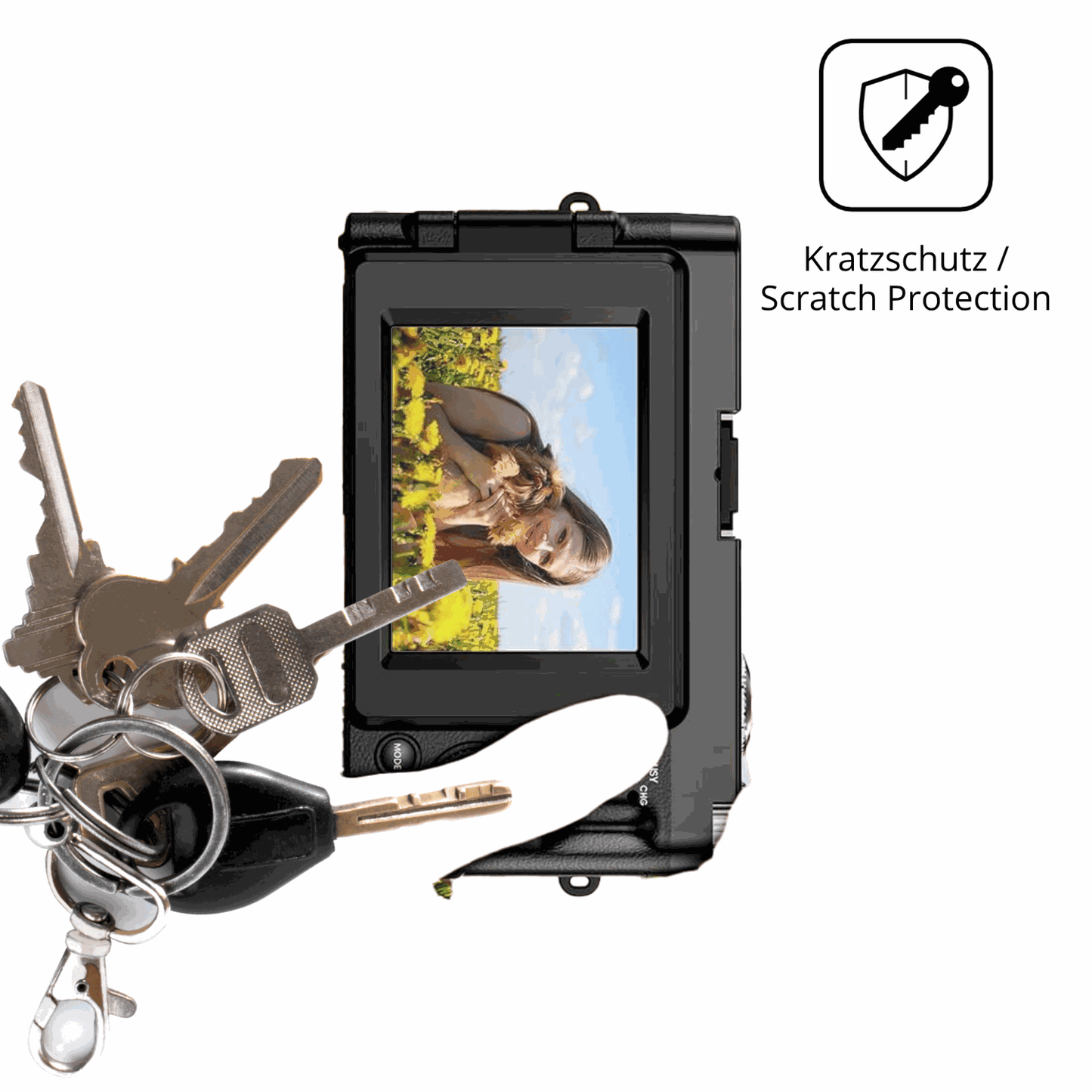 Schutz gegen Kratzer auf dem Aboobu Digitalkamera 4K 48MP 3 Zoll Glas durch Schlüssel oder Ähnliches