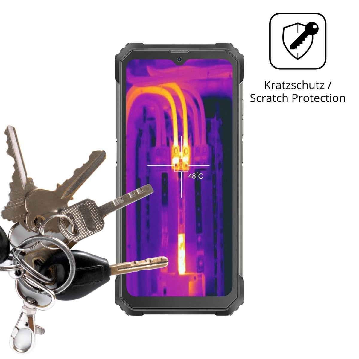 Schutz gegen Kratzer auf dem Blackview BL8800 Pro Glas durch Schlüssel oder Ähnliches