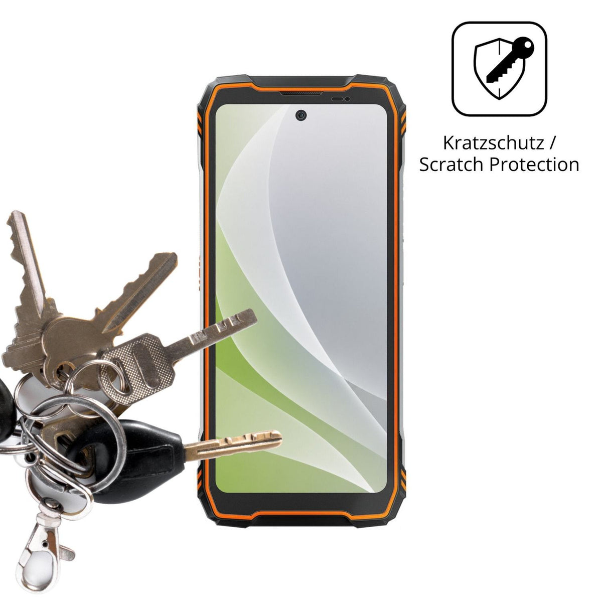Schutz gegen Kratzer auf dem Blackview Xplore X1 Pro Glas durch Schlüssel oder Ähnliches