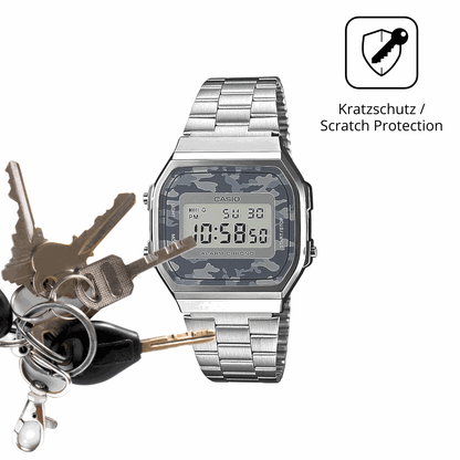 Schutz gegen Kratzer auf dem Casio A168WEC-1EF Glas durch Schl�ssel oder �hnliches