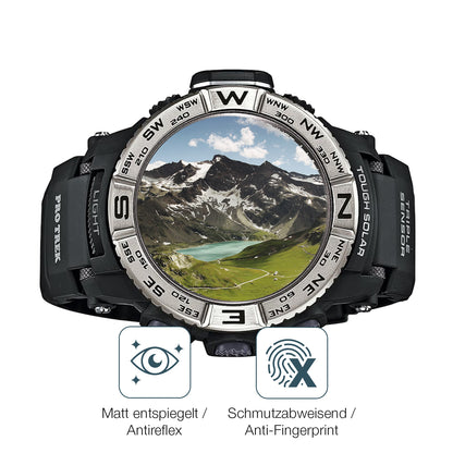 9H Hartbeschichtete, flexible Folie passend zugeschnitten für Casio Pro Trek PRW-3500-1