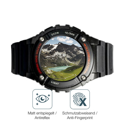 Schutz gegen Kratzer auf dem Casio W-2016H-1AV Rund Glas durch Schlüssel oder Ähnliches