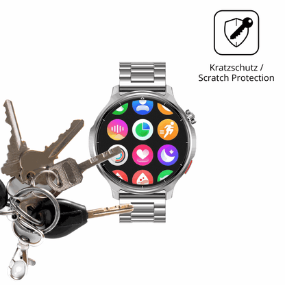 Schutz gegen Kratzer auf dem Fitdafit 1.52 Zoll Smartwatch Glas durch Schlüssel oder Ähnliches