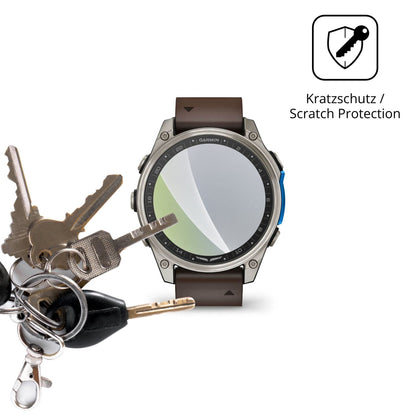 Schutz gegen Kratzer auf dem Garmin D2 Mach 2 47mm Glas durch Schlüssel oder Ähnliches