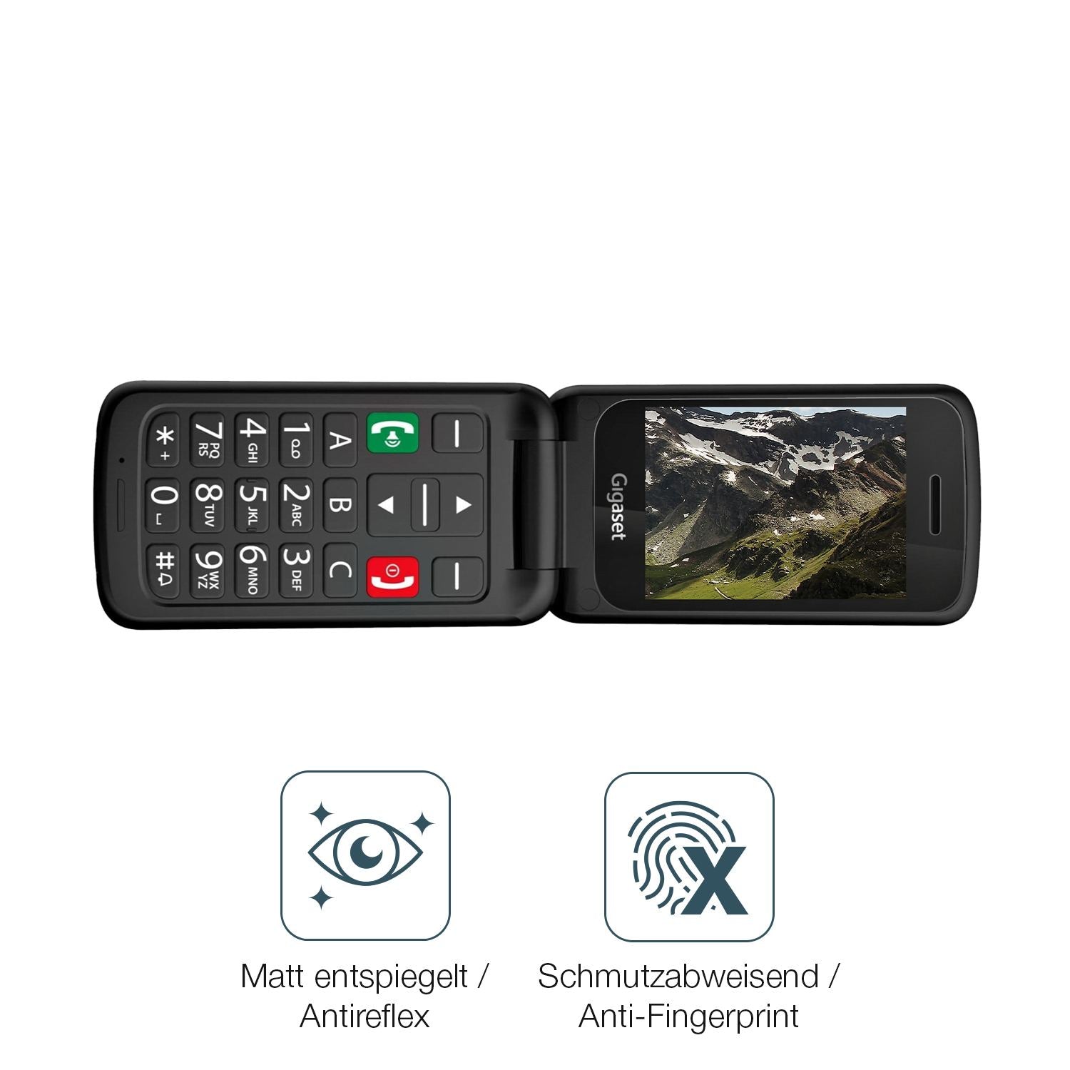 Schutz gegen Kratzer auf dem Gigaset GL595 Glas durch Schlüssel oder Ähnliches