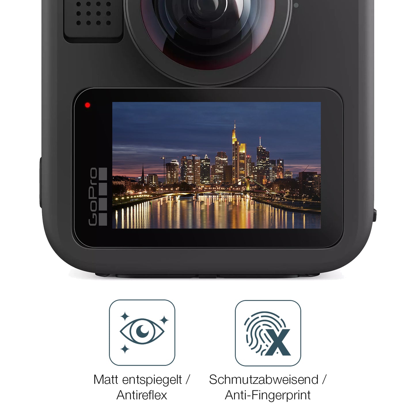 9H Hartbeschichtete, flexible Folie passend zugeschnitten für GoPro Max 2