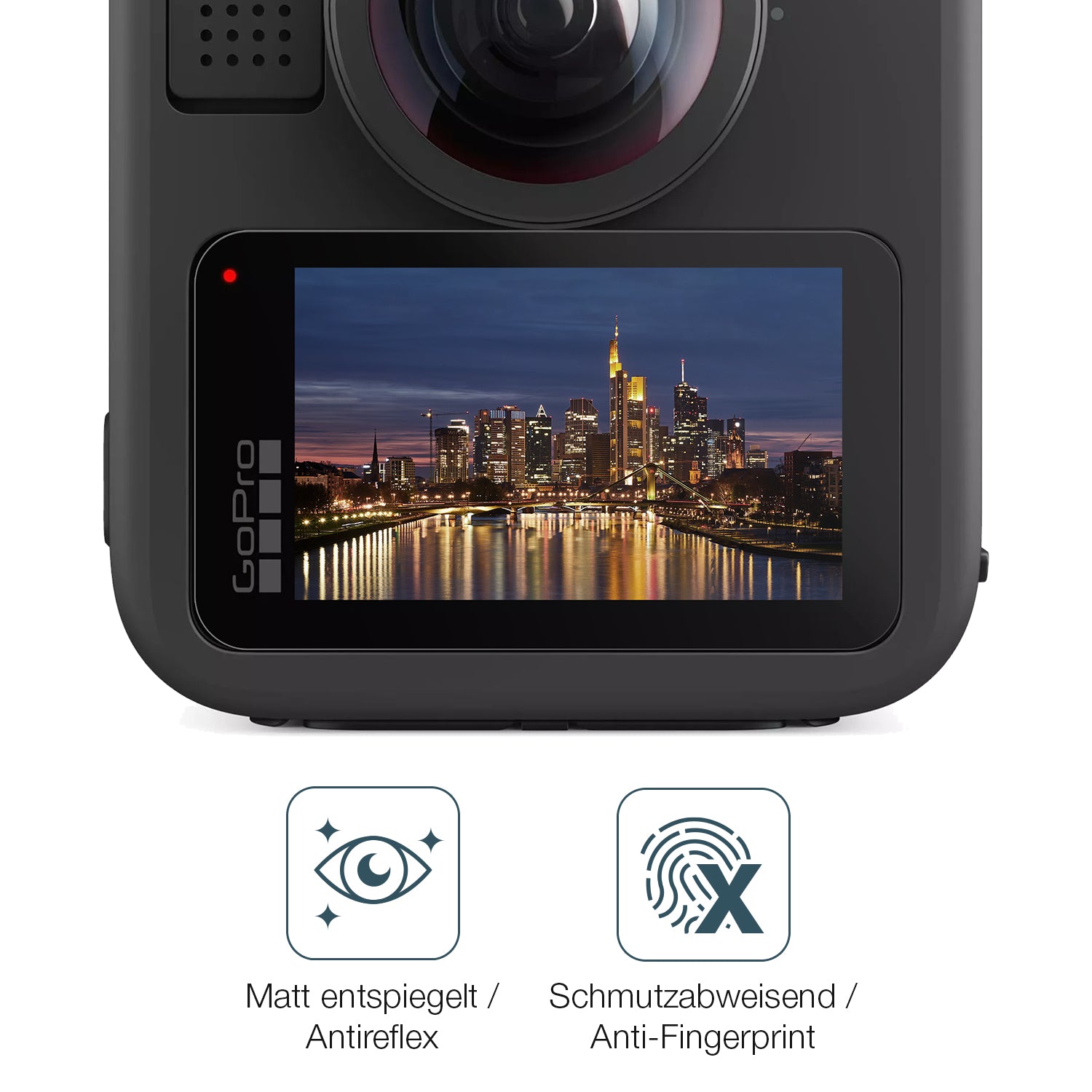 9H Hartbeschichtete, flexible Folie passend zugeschnitten für GoPro Max 2
