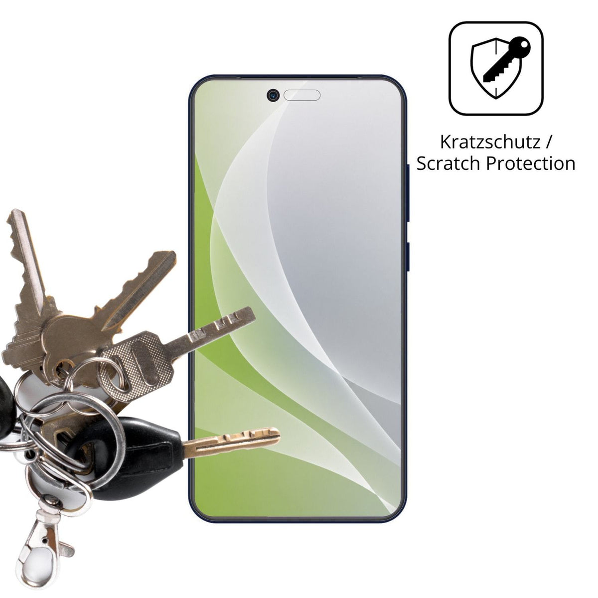 Schutz gegen Kratzer auf dem Hisense T55 Glas durch Schlüssel oder Ähnliches