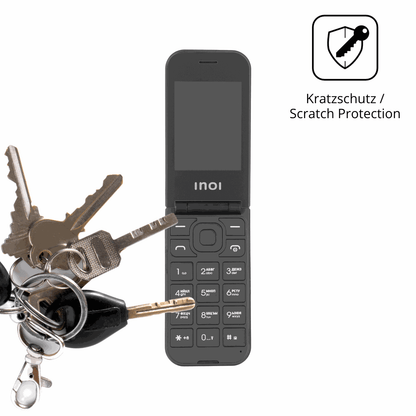 Schutz gegen Kratzer auf dem INOI 284 Flip 4G Glas durch Schlüssel oder Ähnliches