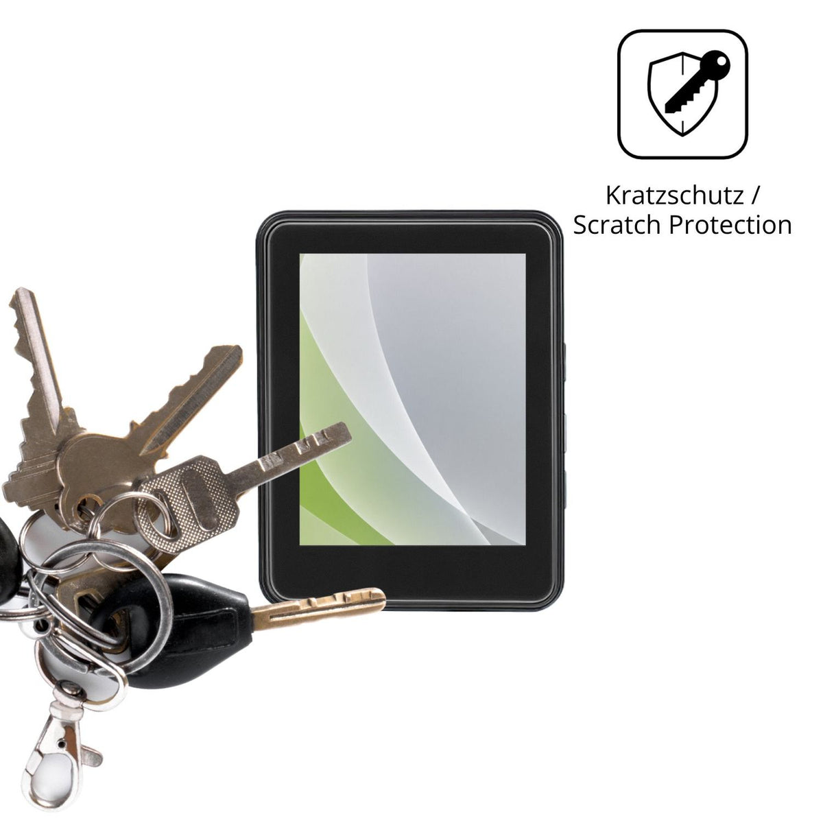 Schutz gegen Kratzer auf dem Joueainou MP3-16 Glas durch Schlüssel oder Ähnliches