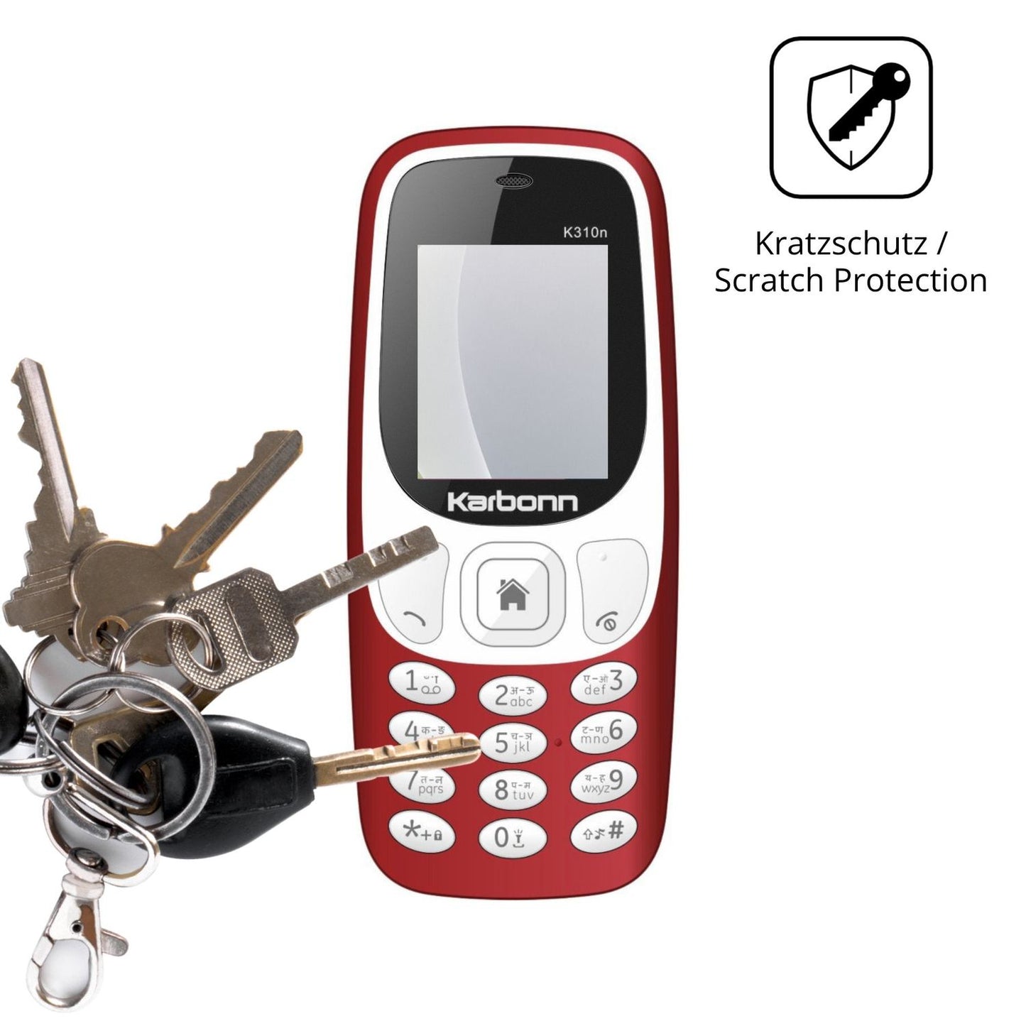 Schutz gegen Kratzer auf dem Karbonn K310n Glas durch Schlüssel oder Ähnliches