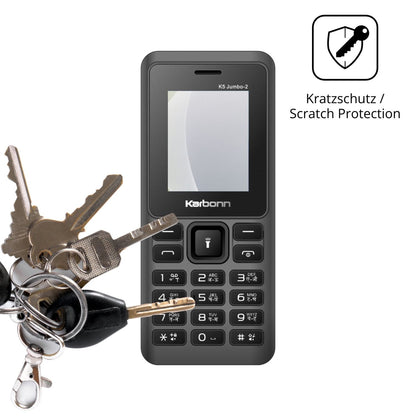 Schutz gegen Kratzer auf dem Karbonn K5 Jumbo 2 Glas durch Schlüssel oder Ähnliches