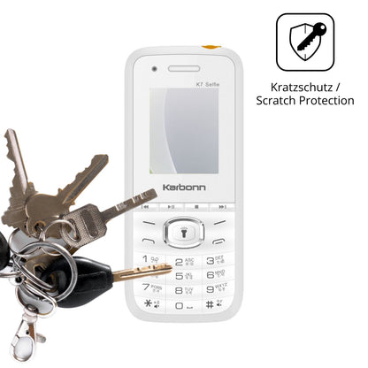 Schutz gegen Kratzer auf dem Karbonn K7 Selfie Glas durch Schlüssel oder Ähnliches