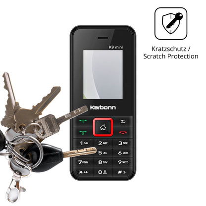 Schutz gegen Kratzer auf dem Karbonn K9 Mini Glas durch Schlüssel oder Ähnliches
