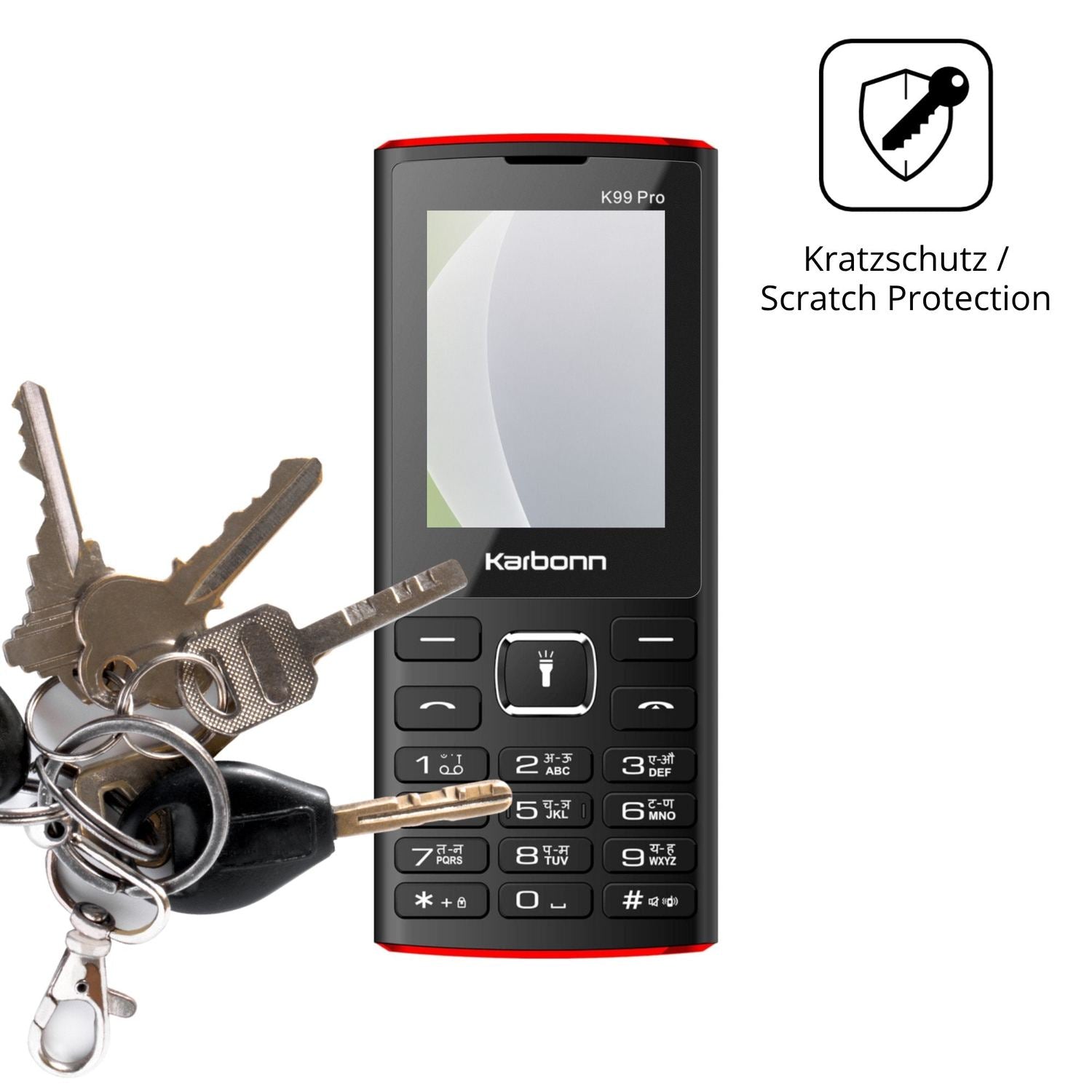 Schutz gegen Kratzer auf dem Karbonn K99 Pro Glas durch Schlüssel oder Ähnliches