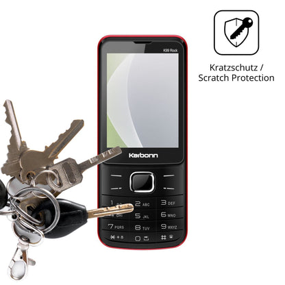 Schutz gegen Kratzer auf dem Karbonn K99 Rock Glas durch Schlüssel oder Ähnliches