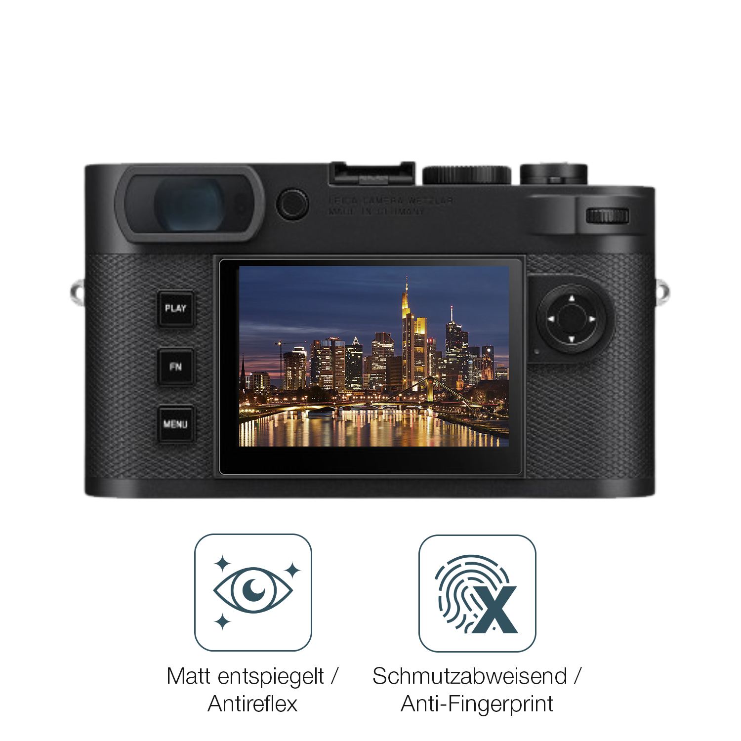 9H Hartbeschichtete, flexible Folie passend zugeschnitten für Leica M EV1