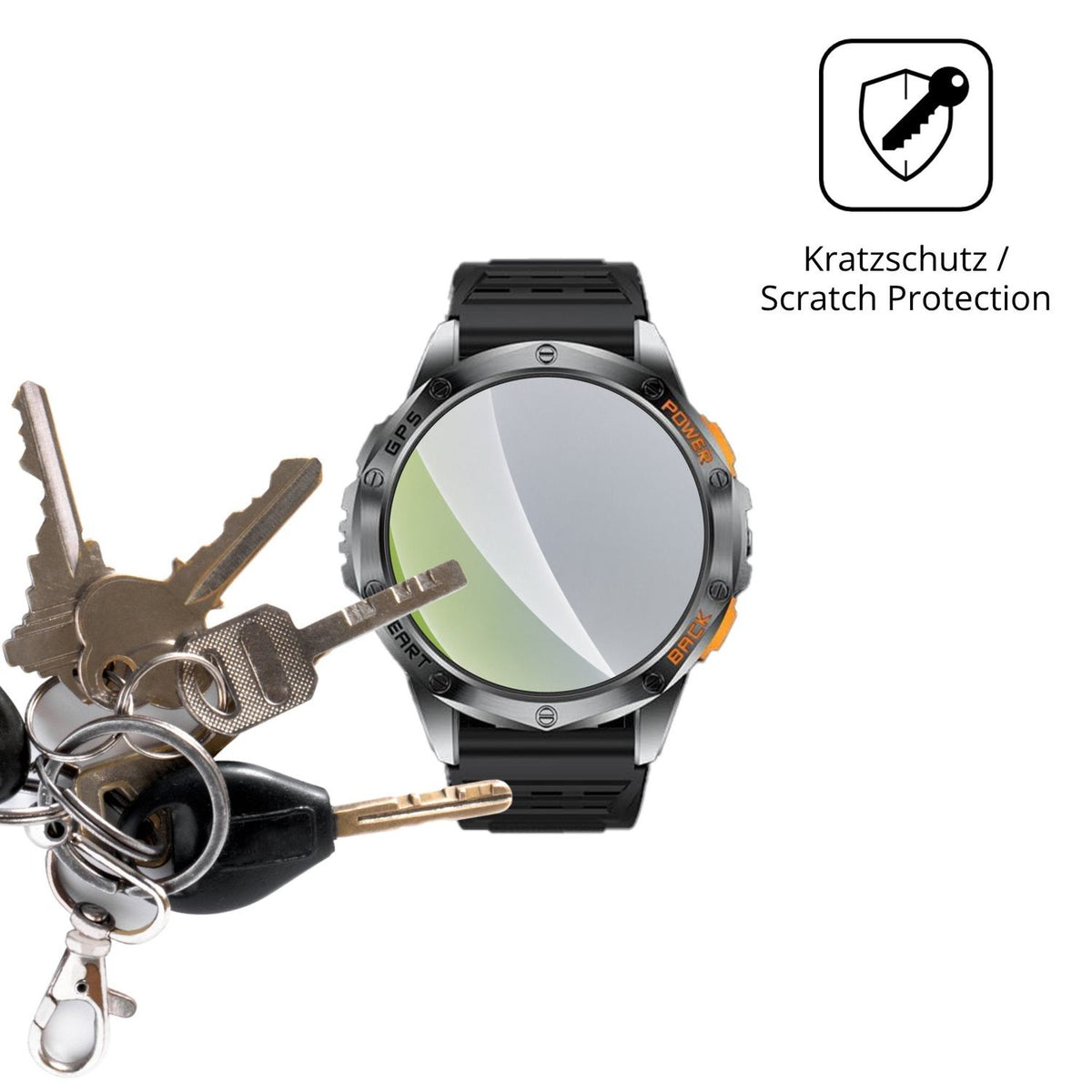 Schutz gegen Kratzer auf dem LIGE DM1-H Glas durch Schlüssel oder Ähnliches