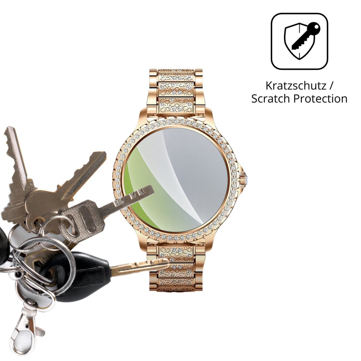 Schutz gegen Kratzer auf dem LIGE SMART BW1845D Glas durch Schlüssel oder Ähnliches