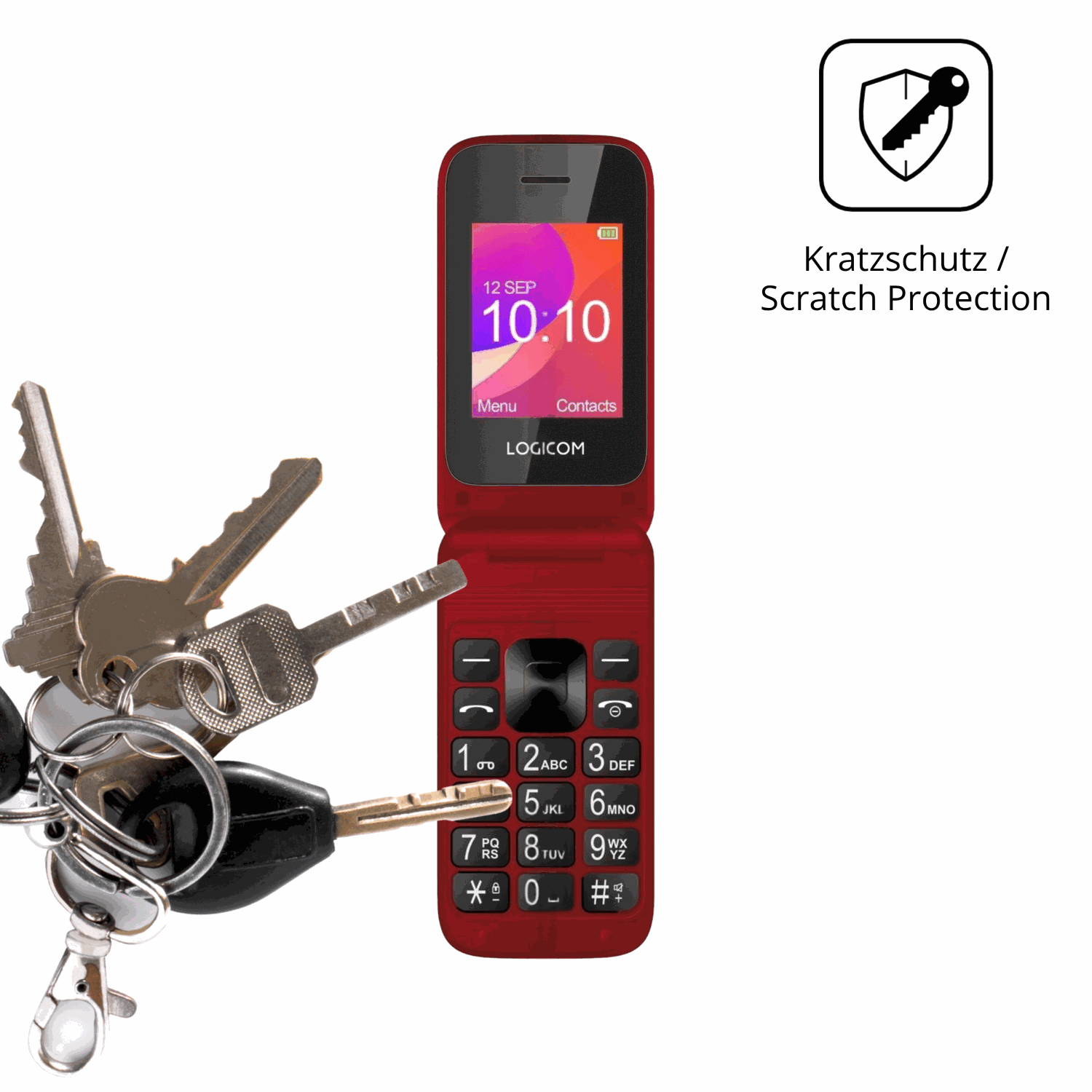Schutz gegen Kratzer auf dem Logicom Fleep 190 Glas durch Schlüssel oder Ähnliches