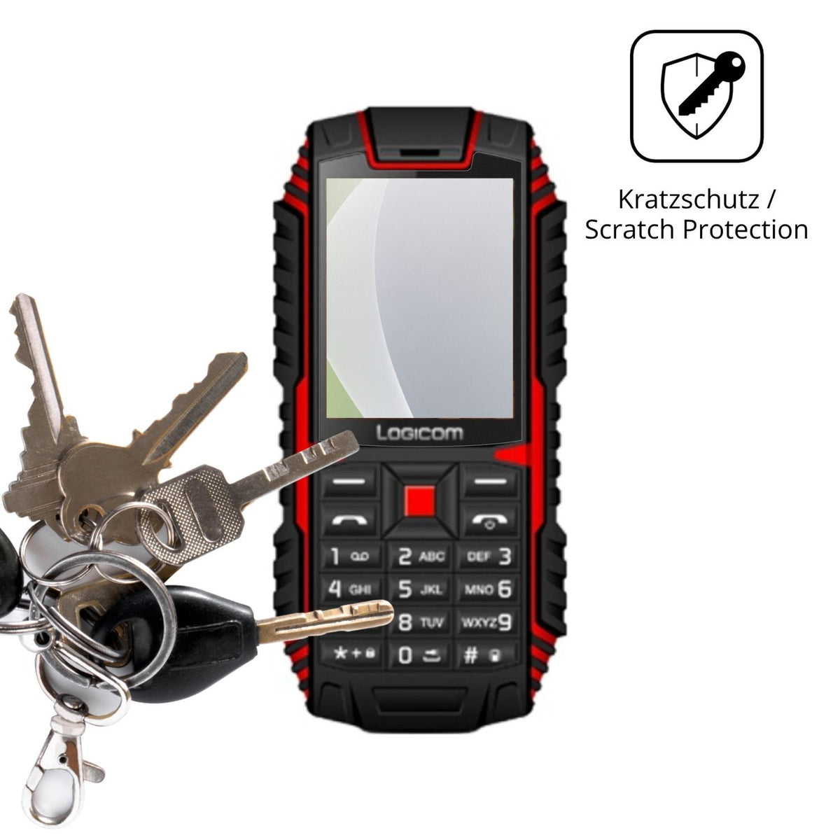 Schutz gegen Kratzer auf dem Logicom L-Xtrem 20 Glas durch Schlüssel oder Ähnliches