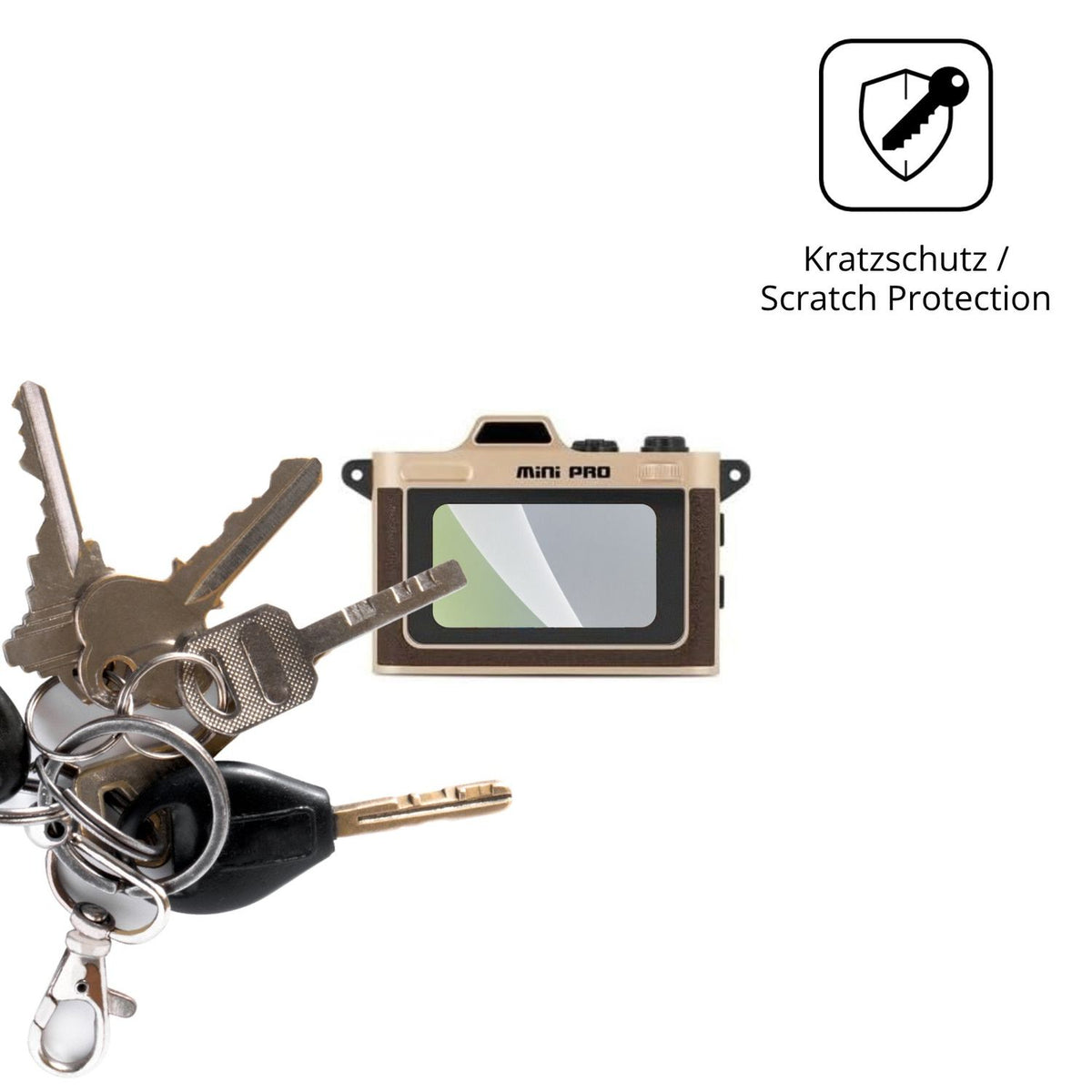 Schutz gegen Kratzer auf dem Minolta MNBM1 Mini Pro Glas durch Schlüssel oder Ähnliches