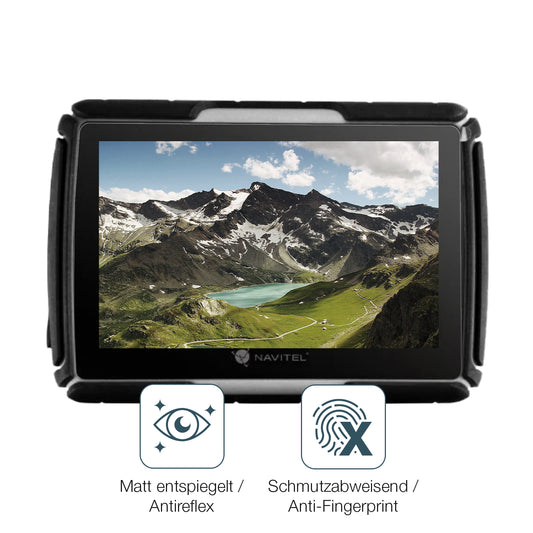 9H Hartbeschichtete, flexible Folie passend zugeschnitten für Navitel G550 Moto 4.3 Zoll
