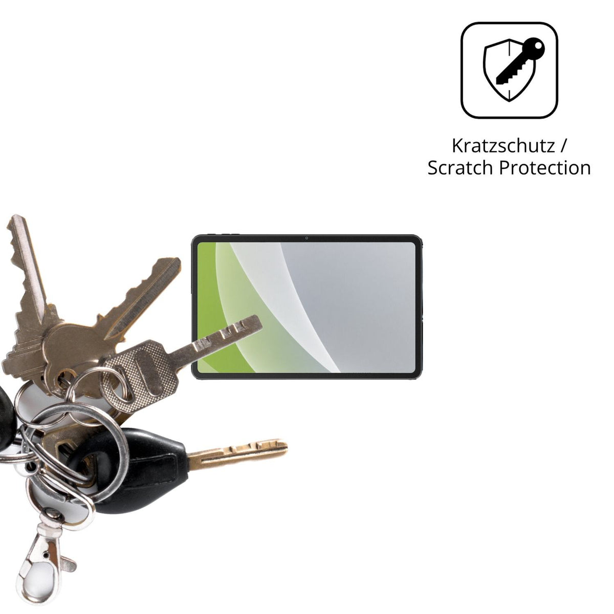 Schutz gegen Kratzer auf dem Nexall N90 Glas durch Schlüssel oder Ähnliches