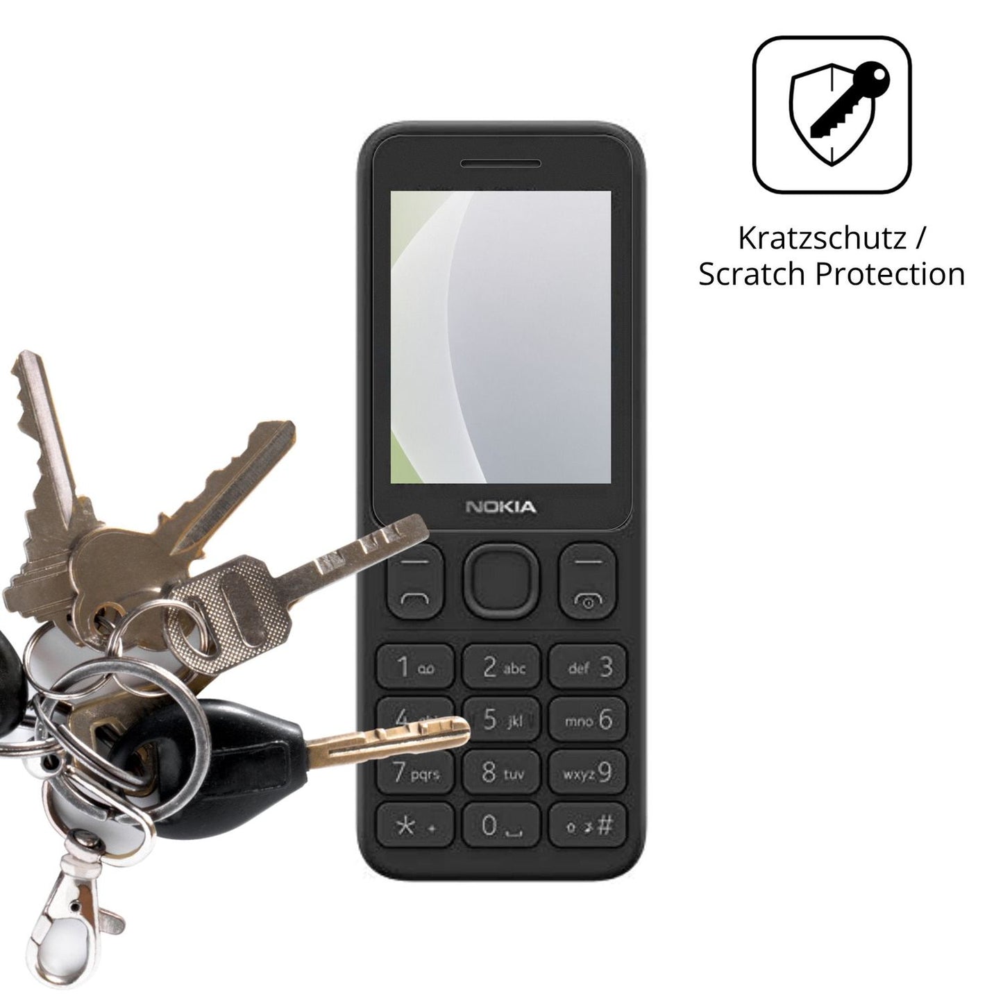 Schutz gegen Kratzer auf dem Nokia 125 Glas durch Schlüssel oder Ähnliches