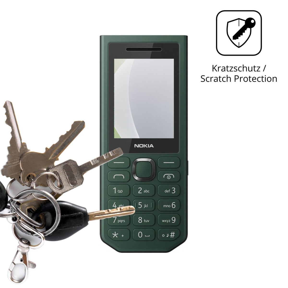 Schutz gegen Kratzer auf dem Nokia 300 Power Bank Glas durch Schlüssel oder Ähnliches